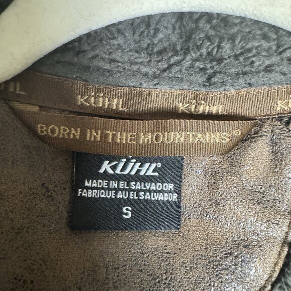 KUHL Flight Jacket Women’s Small Brown Sherpa Fleece Zip-Up Hooded Outdoor Coat - Picture 8 of 14